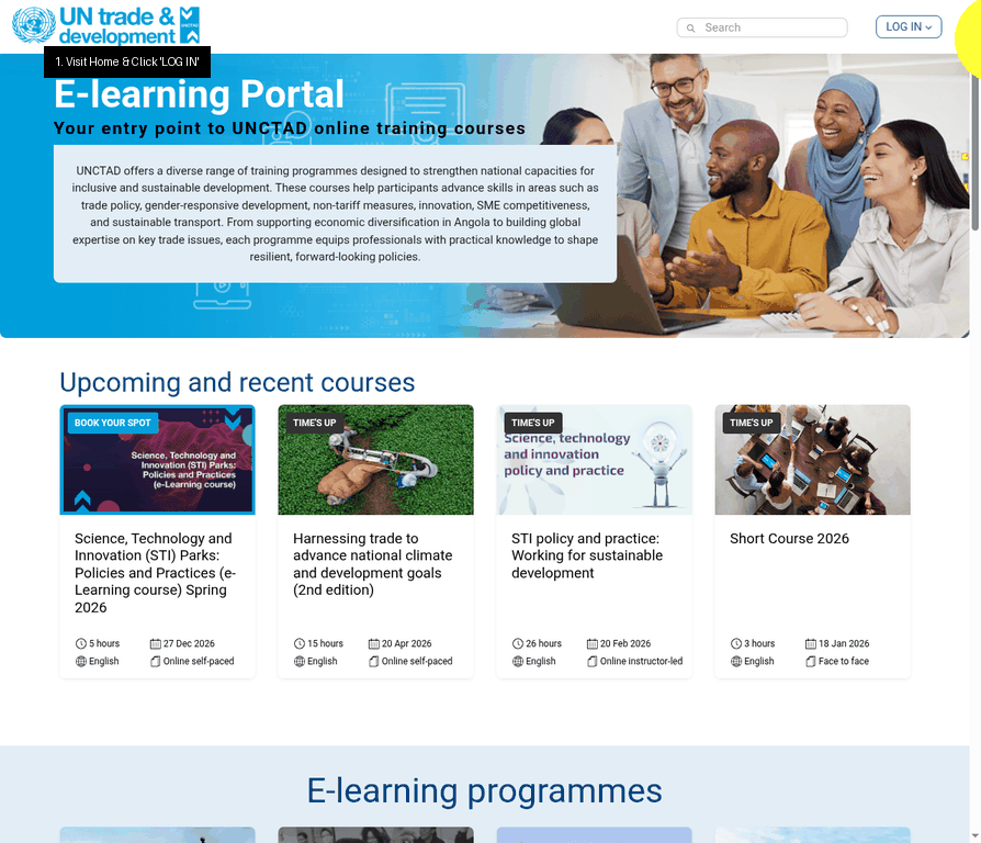 UNCTAD Registration/Login Guide