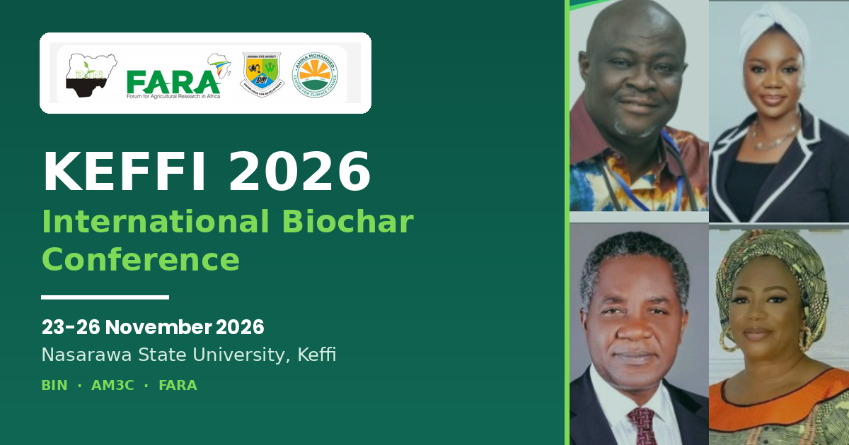 Keffi 2026 International Biochar Conference — 23–26 November 2026, Nasarawa State University, Keffi